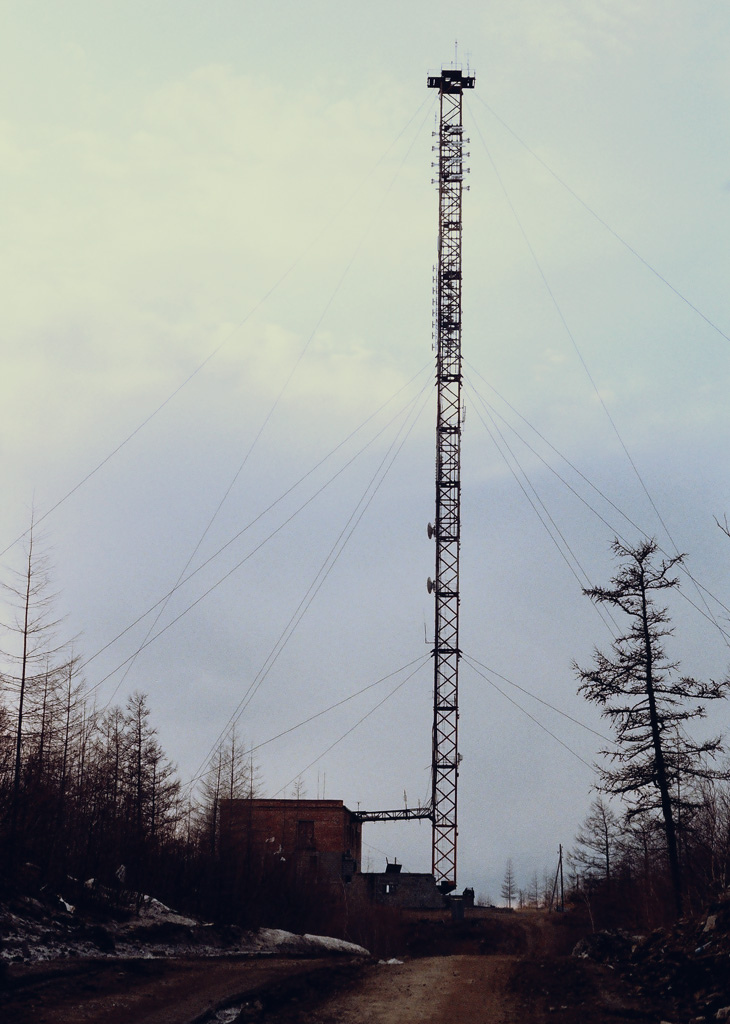 A tall communications tower.