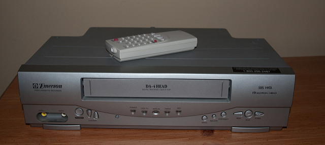 A VCR and remote.