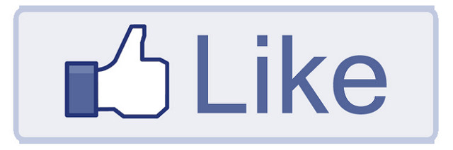 A like button with a graphic thumb up and the word "like."
