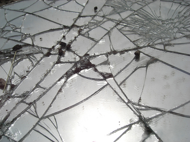 A shattered mirror.