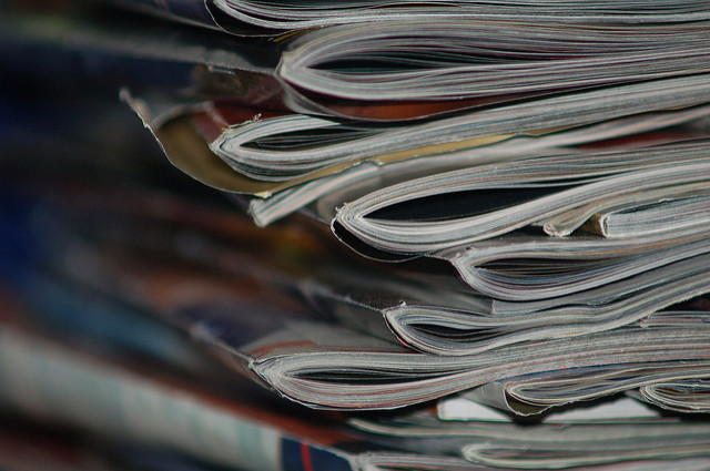 A pile of magazines.