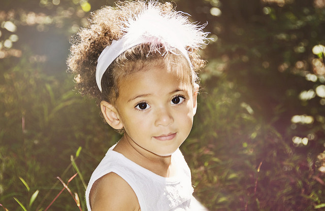 A biracial female child.